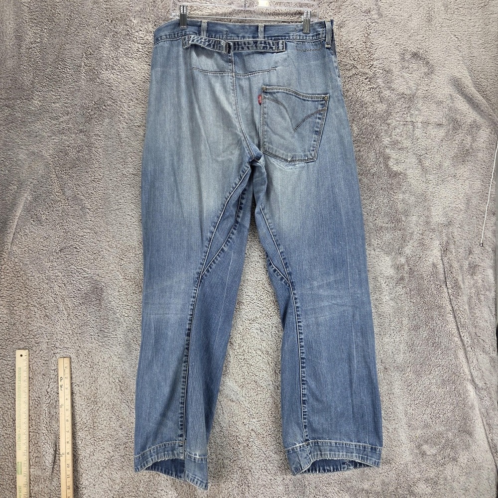 VTG Levis Engineered Jeans Mens Blue Twisted Buckle Back One Pocket Fits 34x30